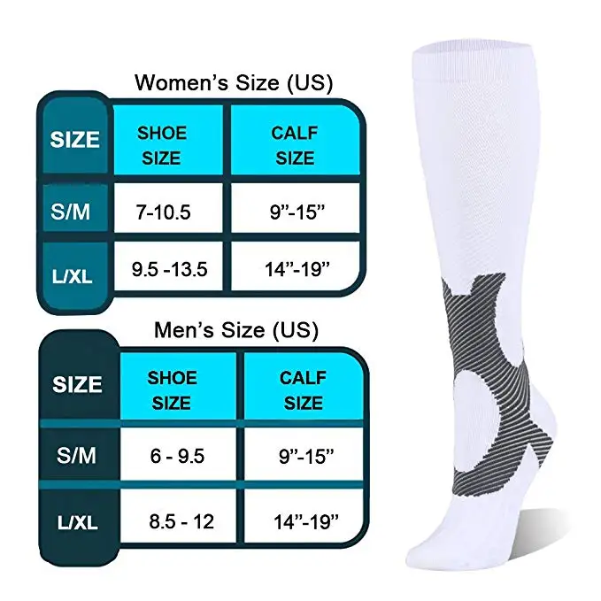 New Brand Men Women Compression Socks Fit For Sports Travel Flight Golf Rugby socks For Anti Fatigue Pain Relief High Stockings