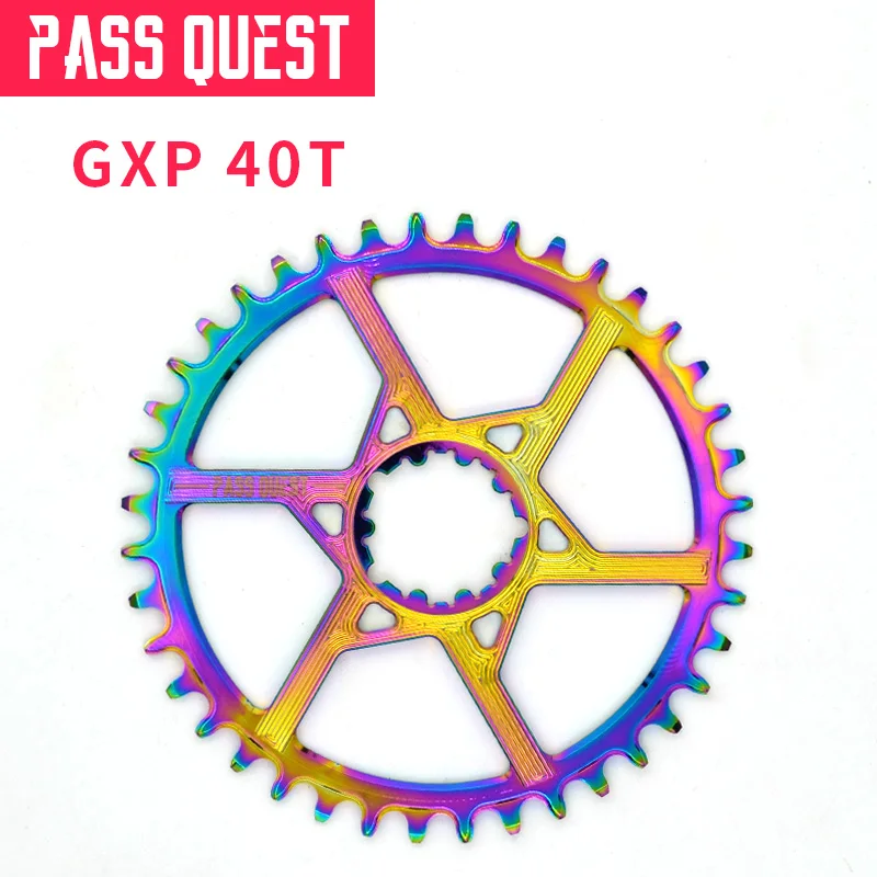 Pass Quest MTB узкая широкая велосипедная Звездочка GXP с титановым покрытием 0 мм смещение 32 T-42 T для gX XX1 eagle X01 X1 шатун - Цвет: 40T