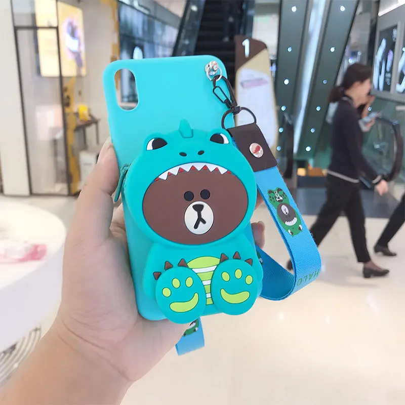EYUBear Blue Милый 3D кошелек дизайн кошка чехол для huawei Honor 7A Pro 7A DUA-L22 7X 6X 6A 6C животные Свинья Мягкий ТПУ чехол - Цвет: EYUBear Blue