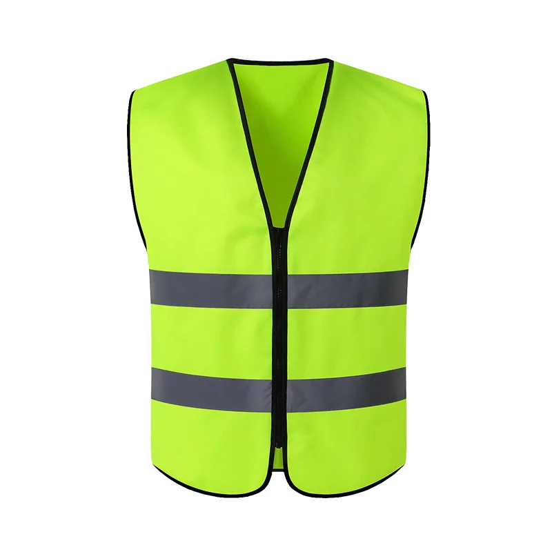 Флуоресцентный желтый светоотражающий жилет HI VIZ мужской с шелковым экраном