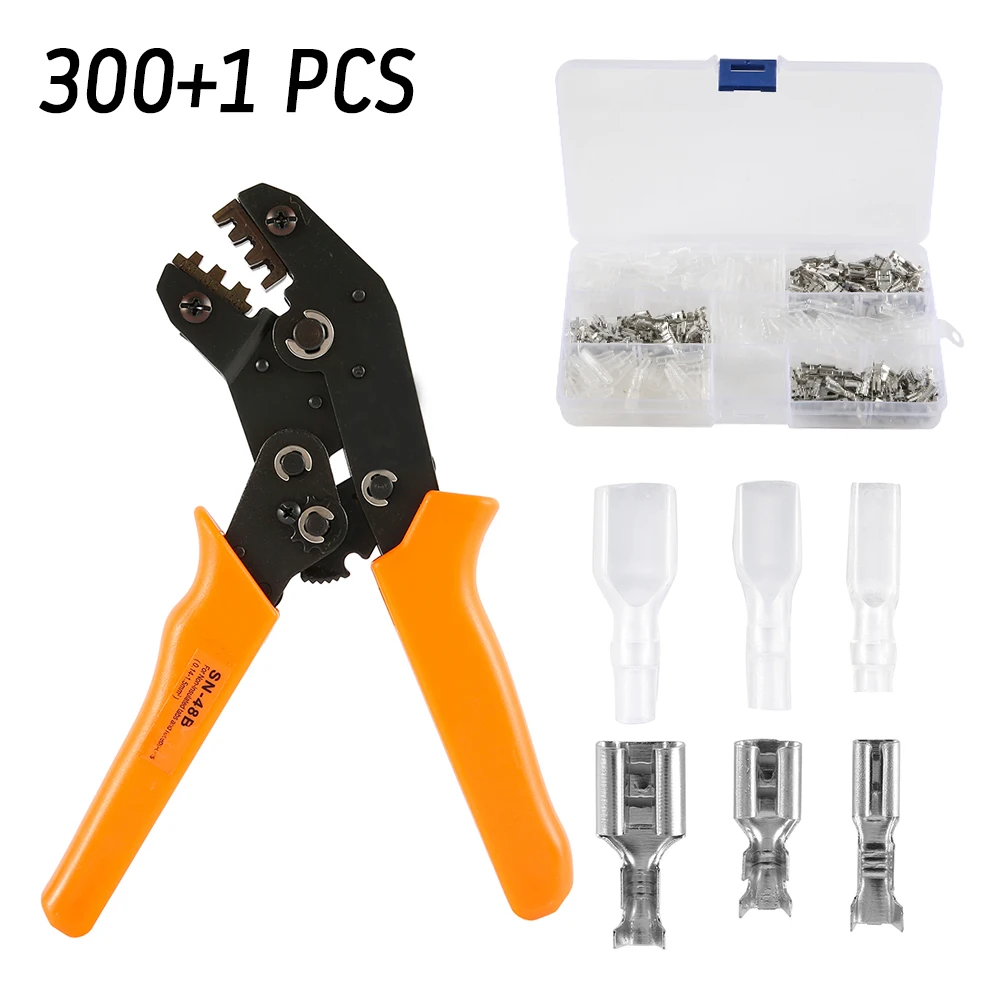 

Crimping tool for 4.8 6.3 terminal crimper sn-48b 300 spring terminals of crimping pliers wire hand tool krimptang