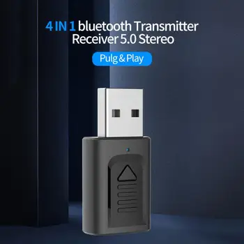 

USB Bluetooth 5.0 Adapter 3.5mm AUX BT Audio Receiver Transmitter Wireless Dongle For Car TV Speaker 4 in 1 Bluetooth Adapter