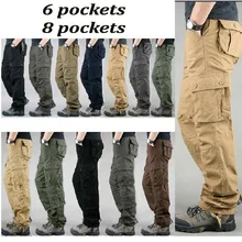 Мужские повседневные штаны, комбинезоны, мужские брюки-карго с несколькими карманами, военные спортивные тактические штаны, мужские спортивные штаны, прямые брюки