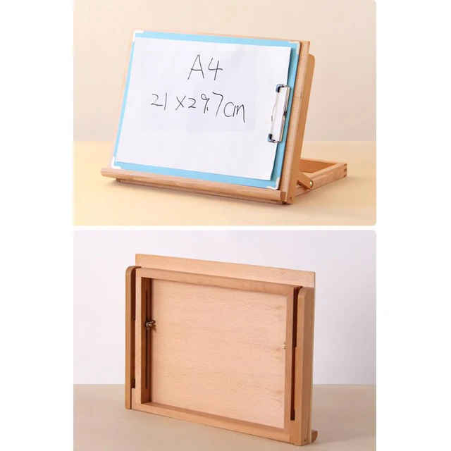 HJ-A3/A2 Portable Sketch Easel Wooden Desktop Easel Artist Tabletop Drawing  Board Stand Easel For Watercolor Oil Painting Art Su