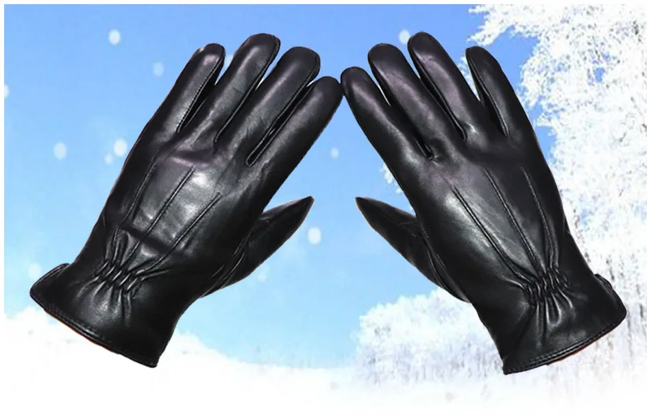 Hochwertige Lederhandschuhe Männer, Schaffellwolle Winter Doppelschicht warme Pelzhandschuhe, dicke Echtpelzhandschuhe, Fahrer Radfahren Touchscreen Schaffellhandschuhe, modische neue 2026 – Detail 6