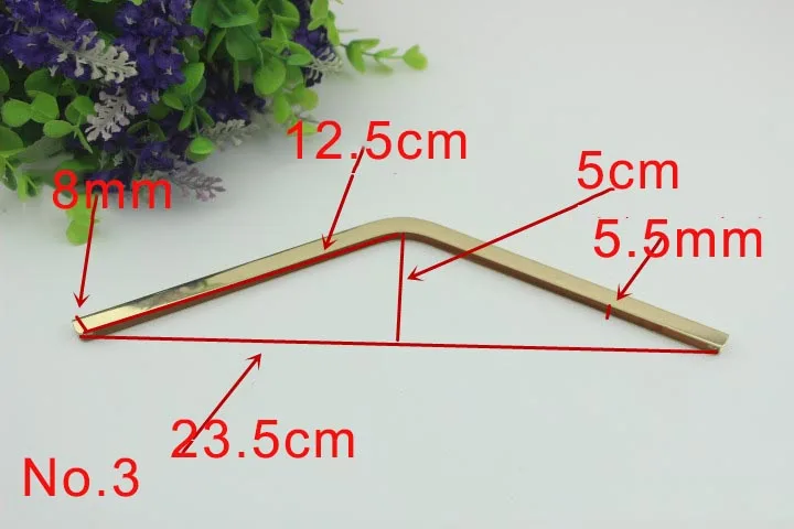 23.5cm 5 шт. сумка Meetee Угловые винты с зажимом по краям, защитные металлические пряжки, сумка, кошелек, декоративные уголки, аксессуары для поделок из кожи - Цвет: 23.5cm