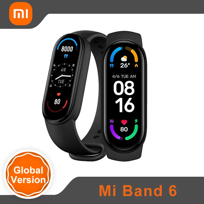 Смарт-браслет Xiaomi Mi Band 6 1 56 дюйма AMOLED-дисплей пульсометр фитнес-трекер глобальная