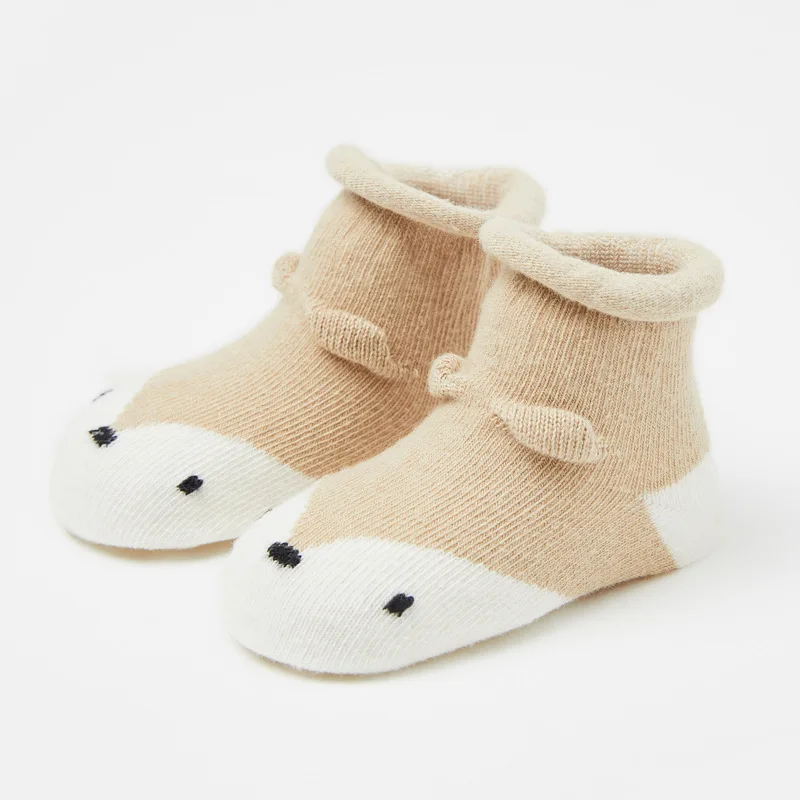 ; плотные детские носки для новорожденных; спортивные зимние мягкие теплые носки для детей; теплые носки-тапочки для мальчиков и девочек; хлопковые носки для малышей - Цвет: khaki