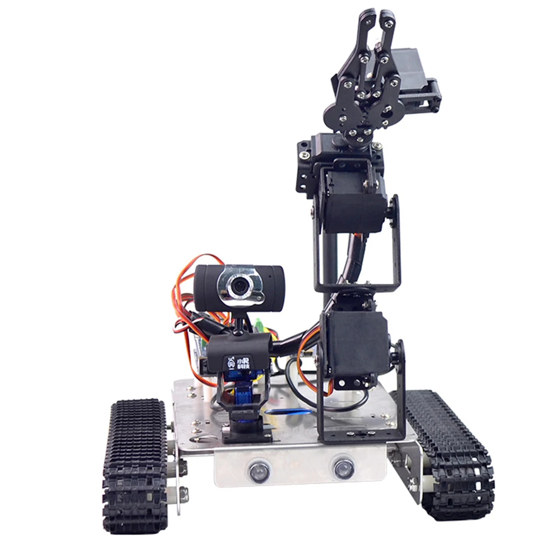 Wifi + Bluetooth Tanque de Vapor de Aço Inoxidável com o Braço para Raspberry 3b + Robô Programável Faça Você Mesmo Carro Educacional Chassis Pista pi 3b + 7 Aço Inoxidável com o Braço para Raspberry Pi 3B +