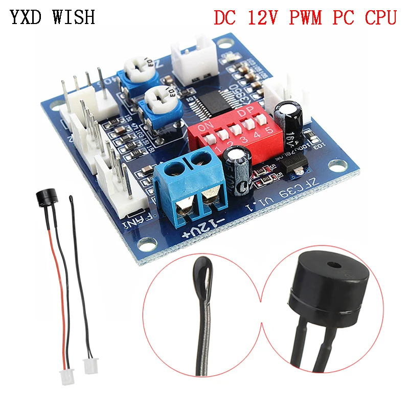 DC 12 V PWM PC CPU ventilador Control de temperatura controlador de velocidad regulador de voltaje alarma de alta temperatura PWM Control de velocidad del ventilador 12 V|Controlador del motor| AliExpress