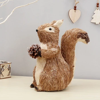 

2019 NEW Cute Squirrel Model Chip Forest Animal Small Statue Figurine Craft Figure Ornament Miniatures Christmas Tree Decoration
