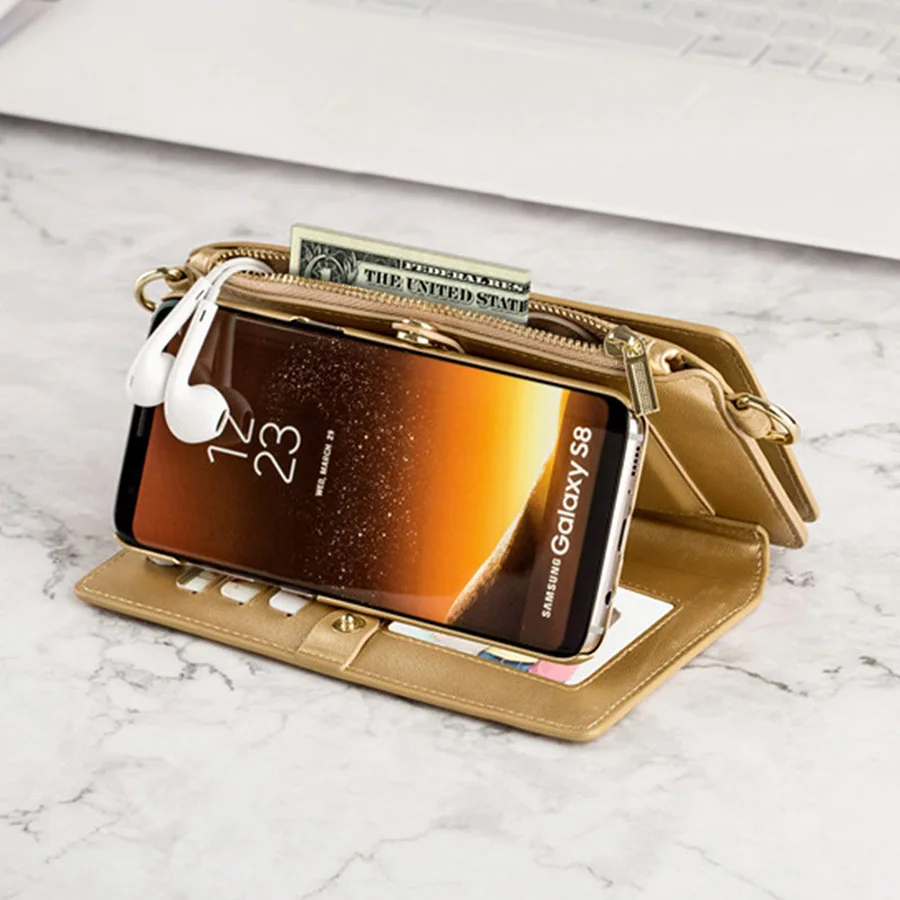 Кожаный чехол для телефона note 9 кошелек сумка Samsung Galaxy Note 8 S8 S9 Plus