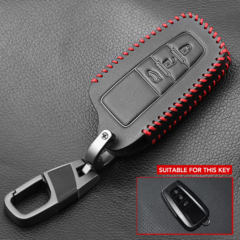 Key Case Cover Key Case Car Key Shell Leather Car Key Cover for Toyota Corolla Rav4 Camry 70 Prado RAV 150 3 4 Button Key Case Holder Accessories Shell