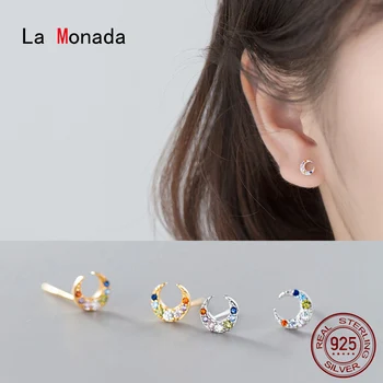 

La Monada Color Moon Stud Earrings For Women Silver 925 Minimalist Fine Women Earrings Jewelry Stud Earrings 925 Sterling Silver