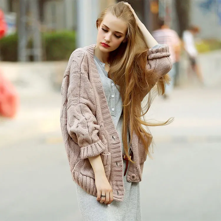 Best Price Women Open Front Cardigan Sweaters Winter Women Sweater Knitted Long Sleeve Knitwear Girls Casual Outerwear Femme Top V-Neck
