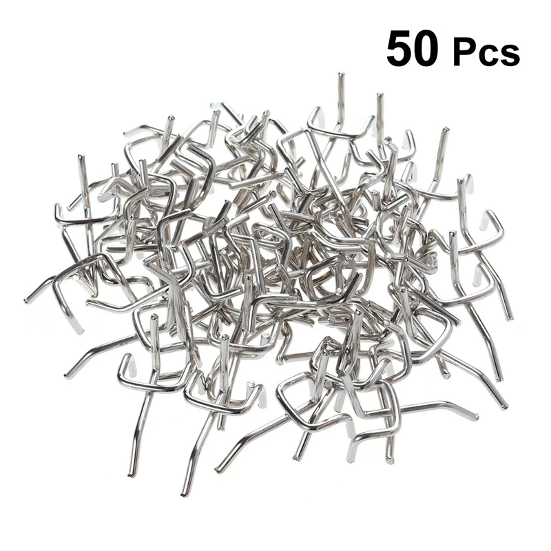 

50Pcs Durable Carbon Steel Practical Pegboard Hooks Garage Workshop Storage Garage Work Shop Organization Display Hanging Tool