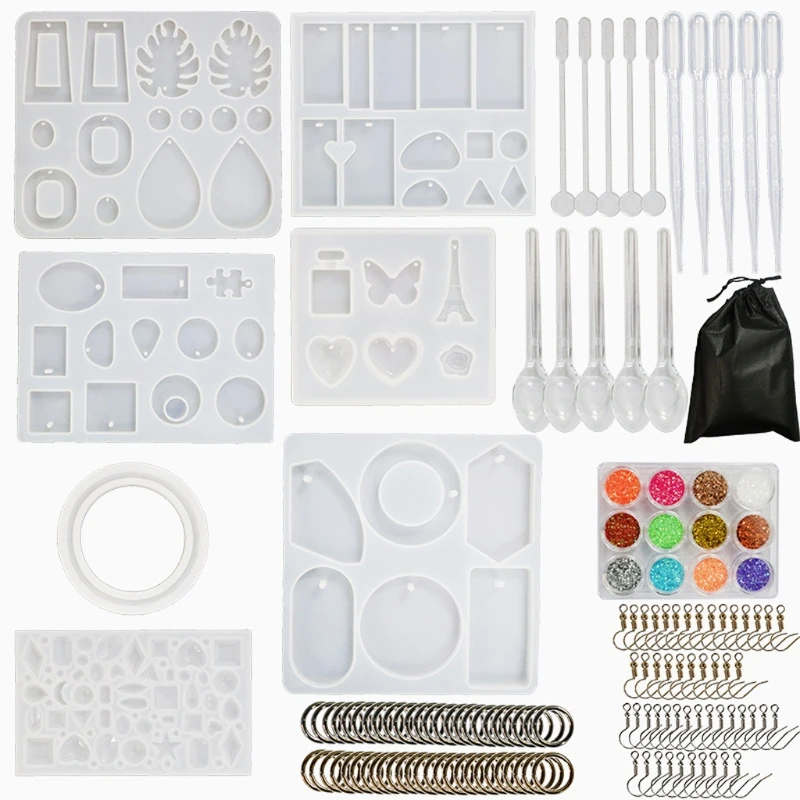 

135Pcs Earring Resin Molds Kit Silicone Epoxy Resin Jewelry Molds Resin Casting Pendant Molds for DIY Resin Craft Tools