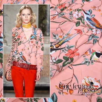 

138 cm wide printed silk fabric meter 13mm silk crepe de chine fabric digital inkjet dress shirt fabric wholesale silk cloth