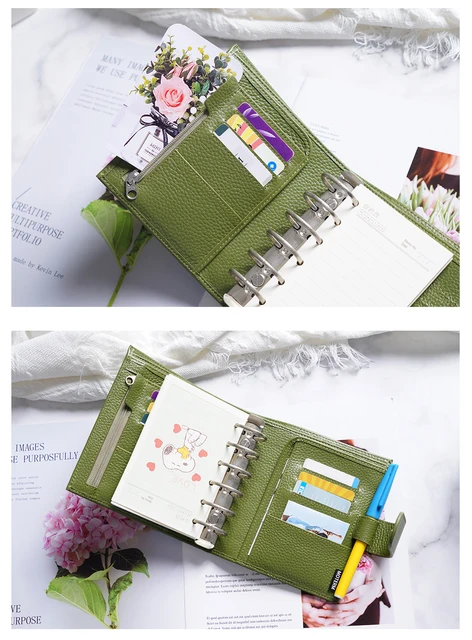 A7 2.0 Regular Moterm Croc Cowtide Leather6 Ring Binderpocket Rings  Plannera7 Ring Notebookmini Agendadiary Journal 