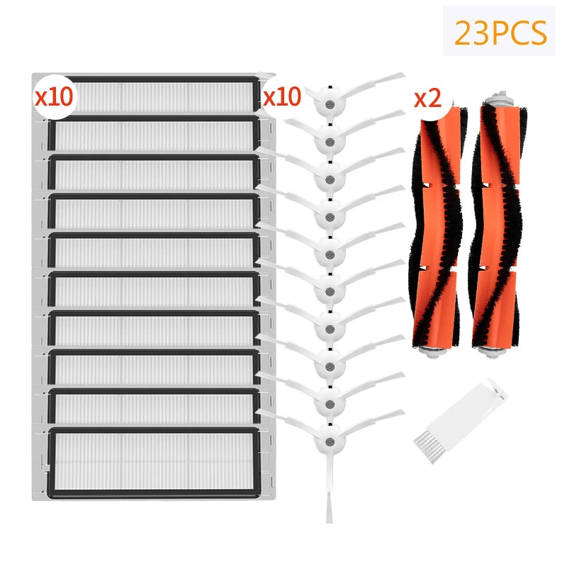 

23PCS robot vacuum cleaner HEPA filter brush accessories for Millet 1s 2s Smart sweeper roborock s50 s6 s51 s55 parts