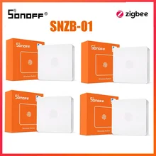 Casa inteligente sonoff SNZB-01 zigbee interruptor sem fio um botão três ações trabalhar com zbbridge ewelink app alexa google casa ifttt