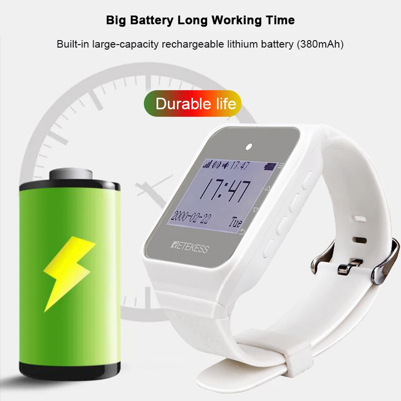 Retekess ресторан пейджер кальян Беспроводная система вызова официанта 433 МГц 2 TD108