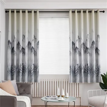 

Thick Luxury Scenic Painting Kitchen Curtains For Living Room Bedroom Curtains Decoration Modern Blackout Curtains