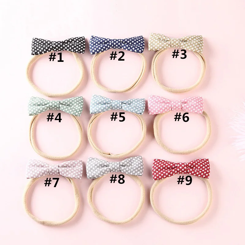 Повязка на голову с бантом и принтом звезд для девочек 1 шт. |