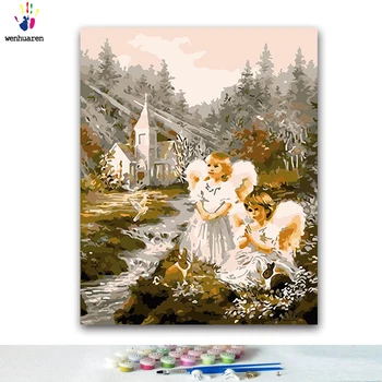 

DIY Coloring Paint by Numbers Angel Girl Paintings Canvas One Piece Cartoon 50x40 60x50 75x60 90x70 100x80 Classical Propylene