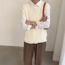 HziriP, весенний однотонный милый вязаный жилет без рукавов, элегантный дизайн, Женские Простые универсальные свитера, 4 цвета