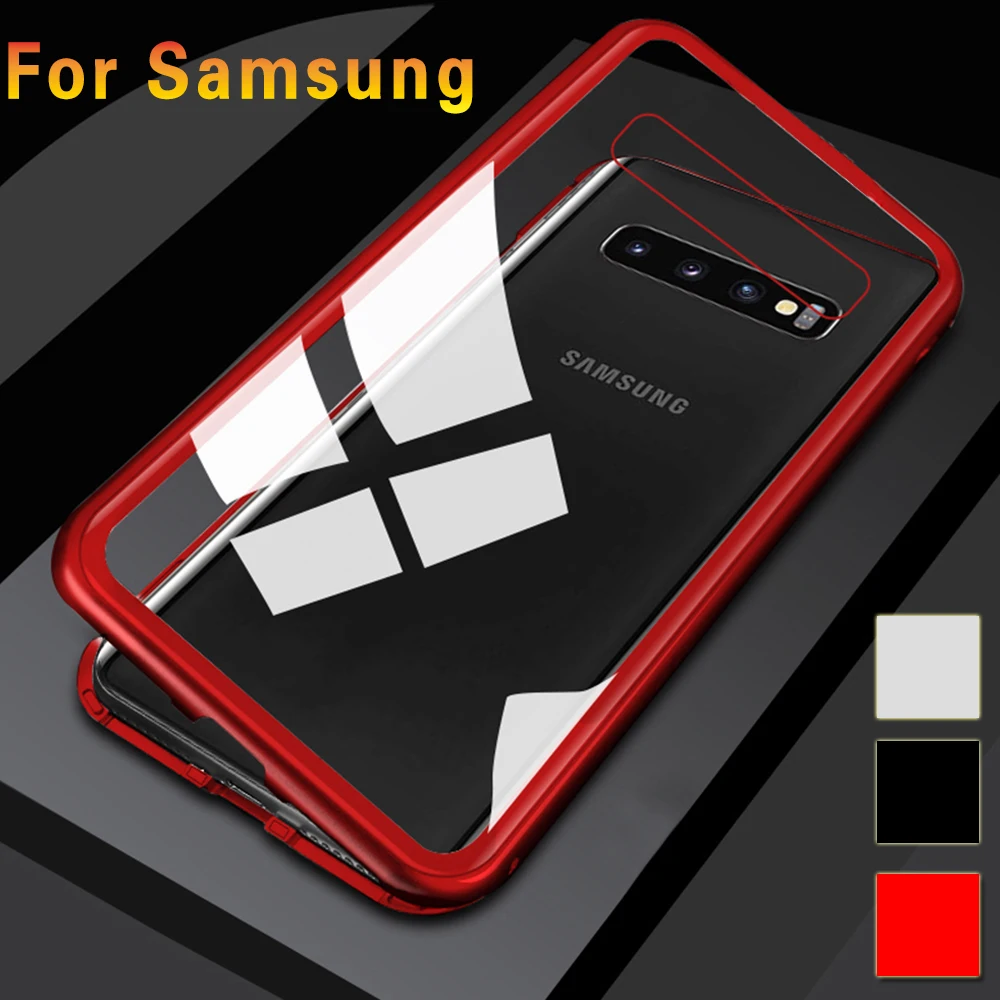 

Magnetic Case For Samsung Galaxy S10 S10e Plus 5g Adsorption Metal 360 Anti-drop transparent On S 10 10Plus 10s Protective Cases