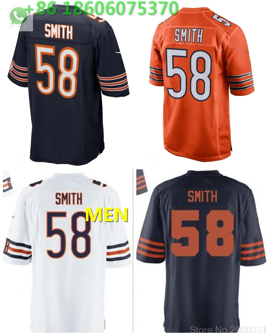 А+++ Качественная мужская футболка для взрослых Roquan Smith 58 Chicago