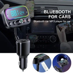 Transmisor FM BT 5,0 para coche, receptor de Audio manos libres inalámbrico, reproductor de MP3 automático, Cargador rápido USB Dual, accesorios para coche, nuevo
