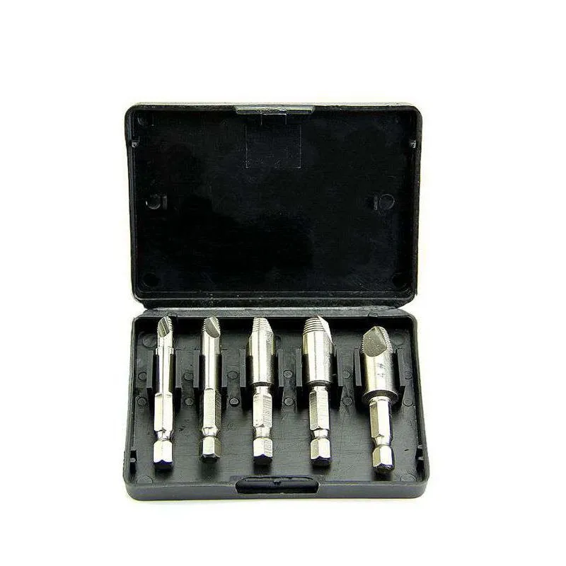 

5pcs/set Screw Remover Drill Tool Speed Screw Extractor 1/4 Hex Shank with Cases for Power Tools with Collets Connectors