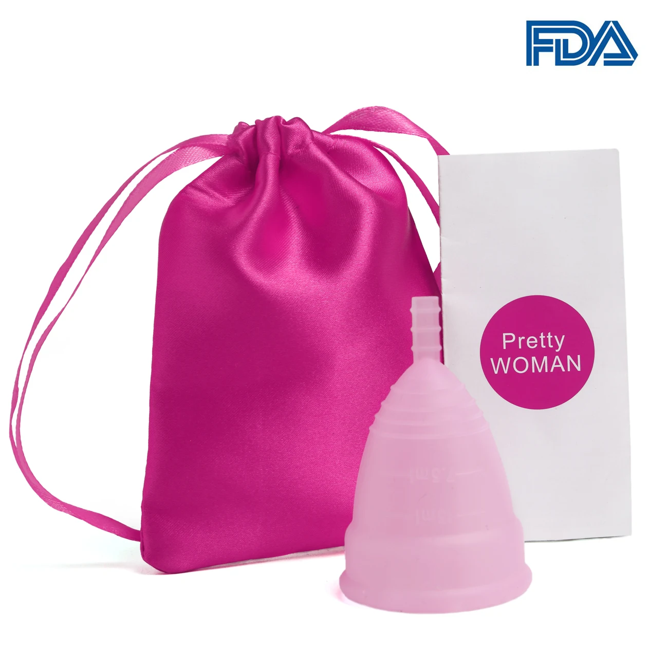 Медицинская силиконовая менструальная чашка, женская гигиеническая копа, менструальная Женская чашка, менструальная чашка - Цвет: 1Pc-1colthbag-Pink