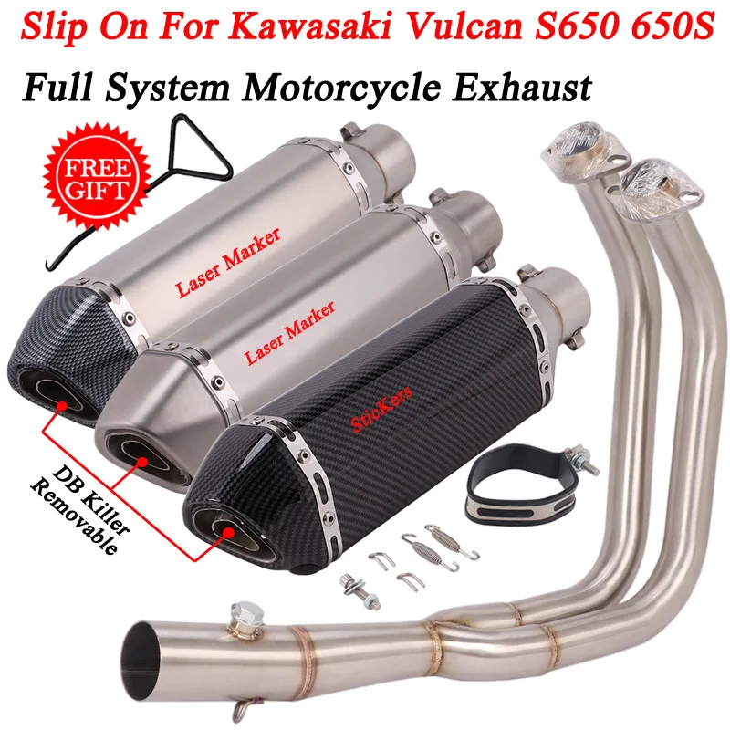 

Slip On For Kawasaki Vulcan S650 650s VN650 EN650 Full Systems Motorcycle Exhaust Modified Muffler Moto Escape Front Link Pipe