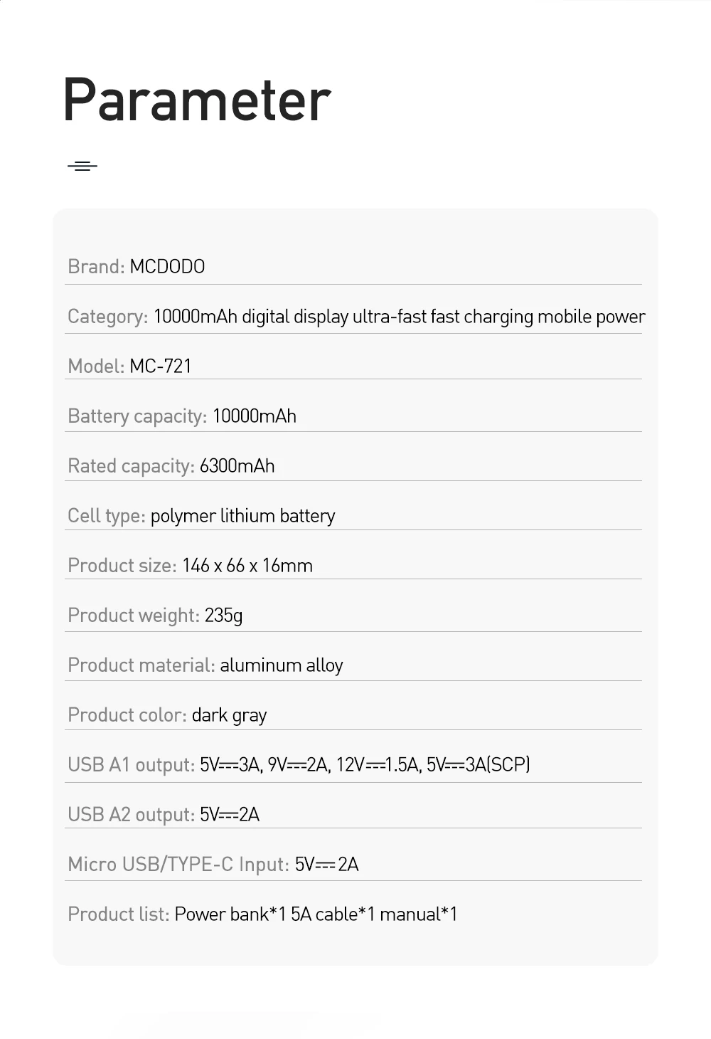 Mcdodo power Bank 5A супер быстрая зарядка для huawei Внешняя батарея VOOC QC3.0 FCP AFC для samsung Oppo IPhone портативный повербанк