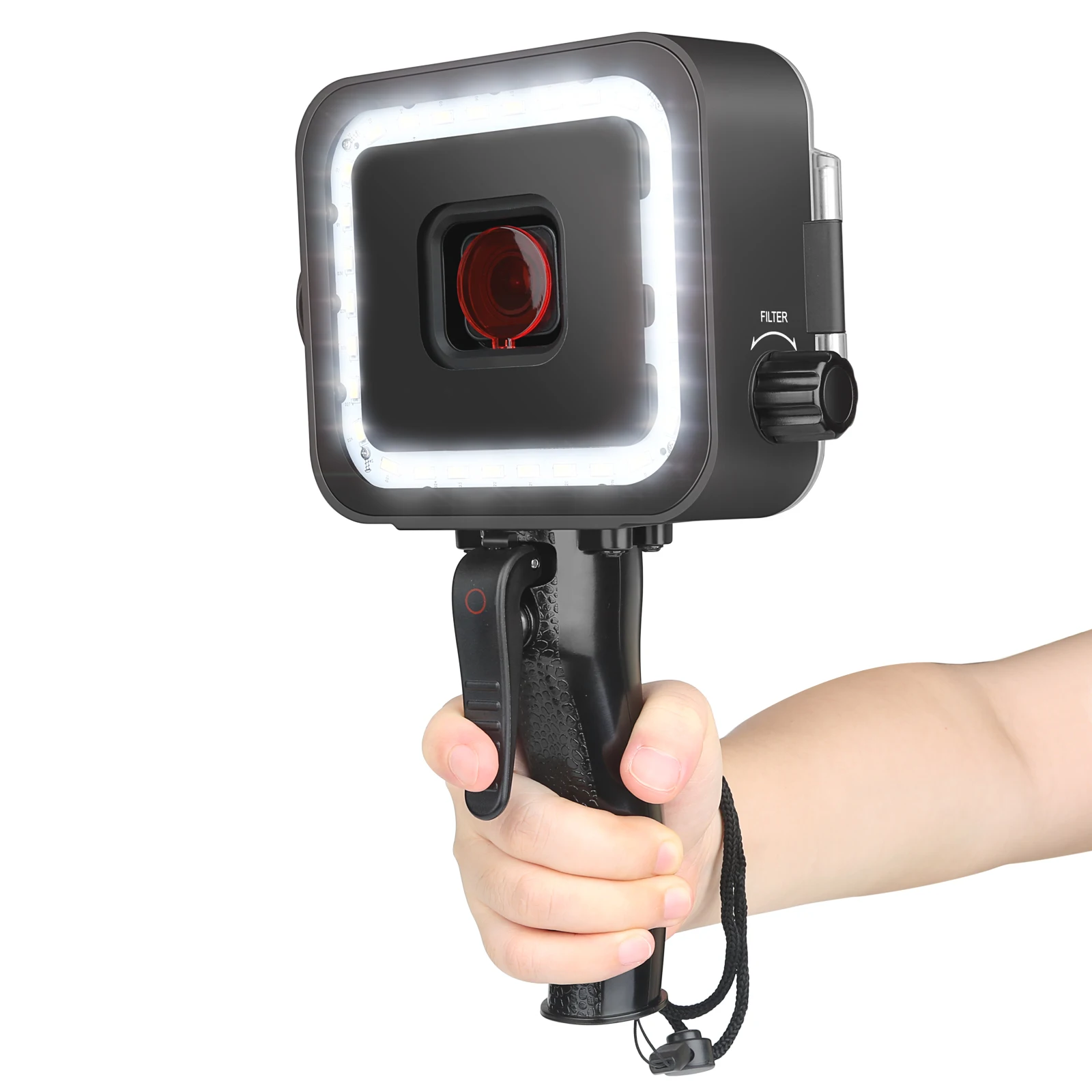SHOOT 900LM светильник для дайвинга для GoPro HERO 8 6 5 черный встроенный водонепроницаемый чехол с красным фильтром и спусковым устройством для GOPRO Hero 7 6 5
