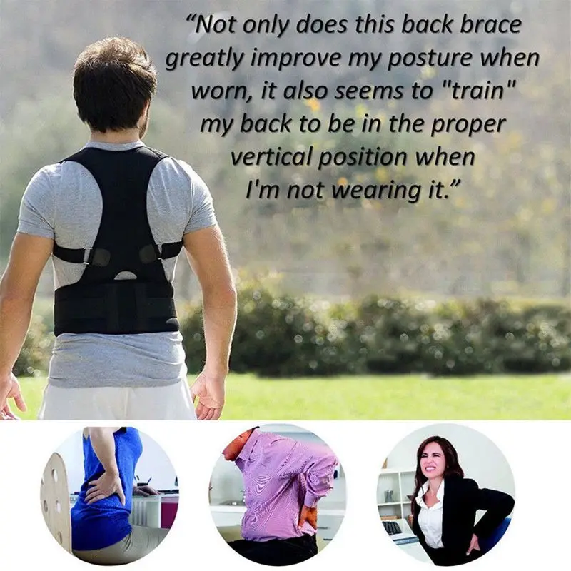

Men Women Adult Magnets Posture Corrector Humpback Brace Corset Shoulder Back Lumbar Support Belt Pain Relief Adjustable Band
