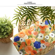 Половина ярда простой хлопок ткань с оранжевой серии цветочный принт ручной работы DIY одежды платье детская одежда хлопок T1208