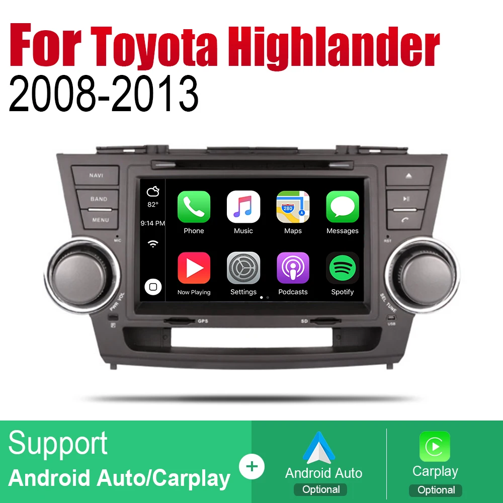 ZaiXi Android Автомагнитола Стерео gps навигация для Toyota Highlander 2008~ 2013 Bluetooth wifi 2din автомобильное радио стерео Мультимедиа