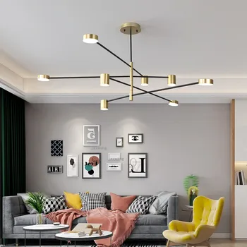 

Nordic LED Chandelier Lighting Minimalist Home Decor Gold/Black Suspension Luminaire Bedroom Indoor Chandelier Light Fixtures