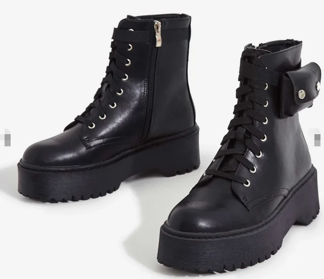 Женские ботильоны на шнуровке GOGD серые удобные с сумочкой Осень зима