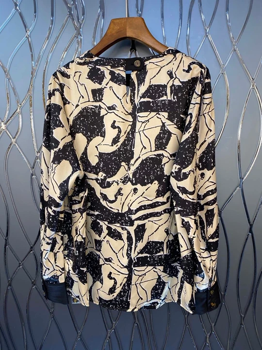 awn new women's round neck print decoration long sleeve versatile top 1116