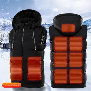 Outdoor USB Heating Vest Jacket Winter Flexible Electric Thermal Clothing Waistcoat Fishing Hiking Warm Clothes Men and Women 2