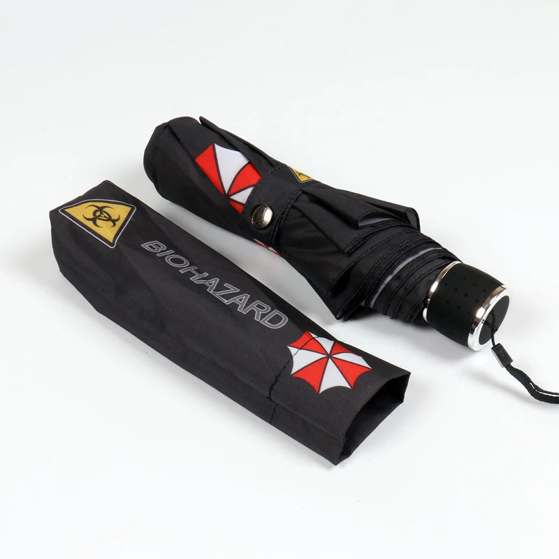 Movie Theme Biohazard Resident Rain Umbrella Corporation Wind Resistant Umbrella for Woman Men Luxury Parasol Portable