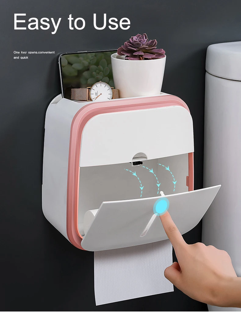 Home Storage Organization Double Layer Storage Box Kitchen Drawer Organizer Bathroom Waterproof Plastic Toilet Paper Tissue Box (7)