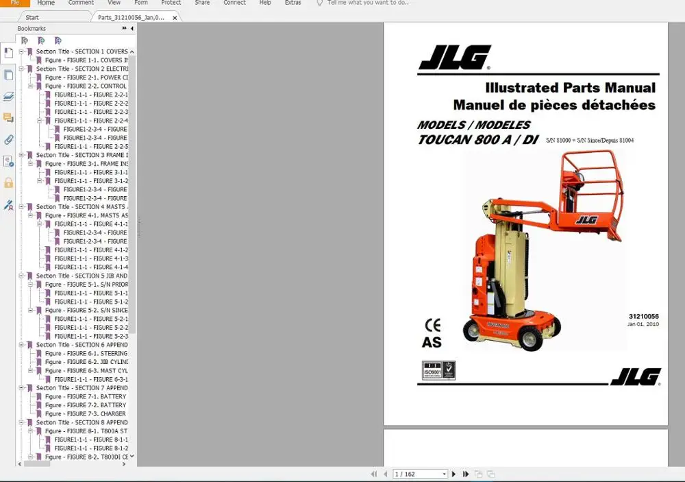Руководство по обслуживанию и деталям операторов JLG 2020 Full PDF 30 гб|ПО| |