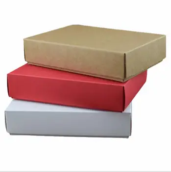 

10pcs White Black Red Color Kraft Paper Cardboard Boxes Carton Packaging With Cover Paper Box For Jewelry Candy Gift Box