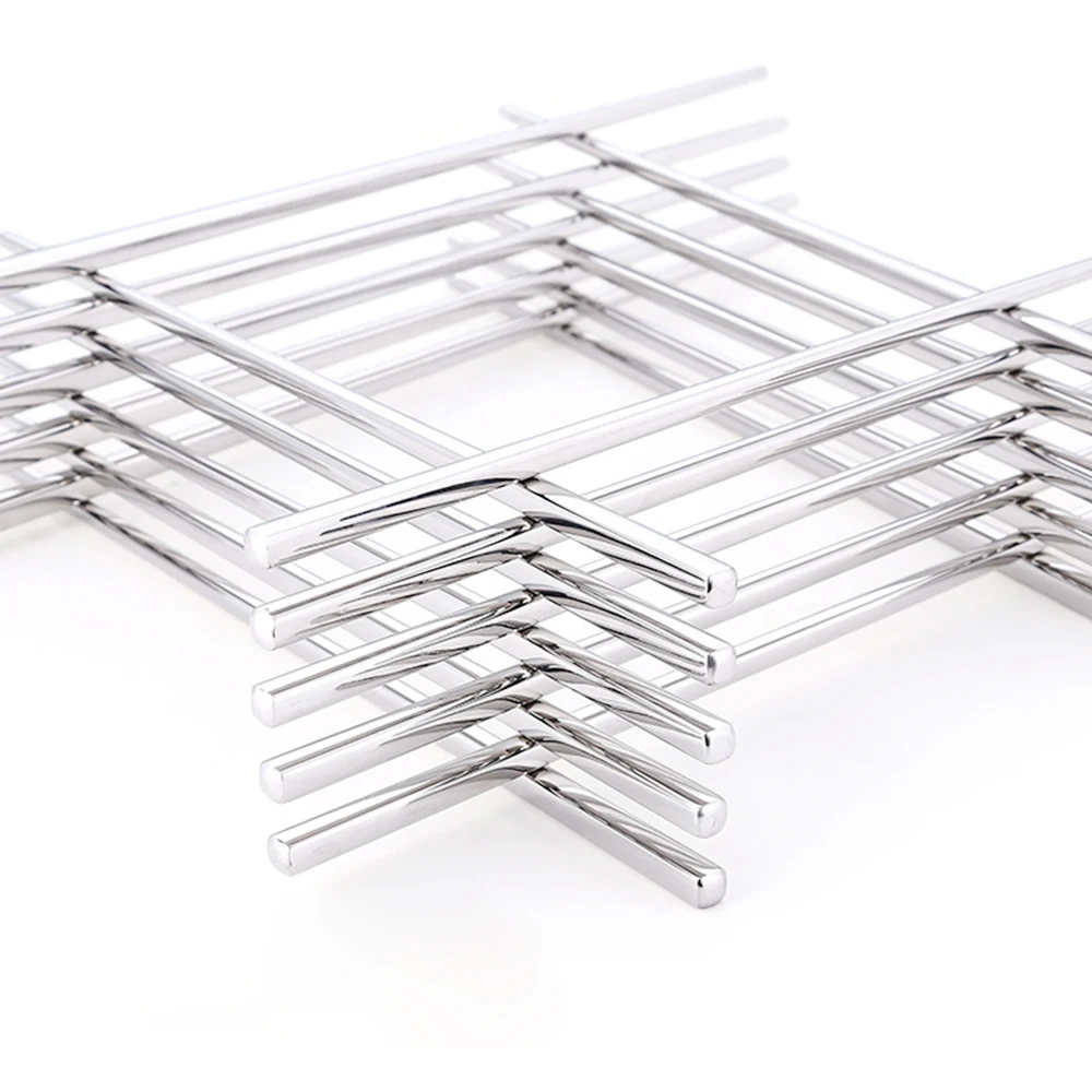 5 Pairs Stainless Steel Square Chinese Chopsticks Non-slip Reusable Food Sticks Household Kitchen Tableware for Dinner Rice